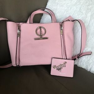 Pink Henri Bendel Satchel and Card Case